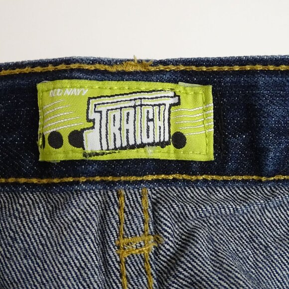 Old Navy Straight Leg Denim Jeans Boys Size 18 R Adjustable Waist Blue Cotton - Picture 5 of 12